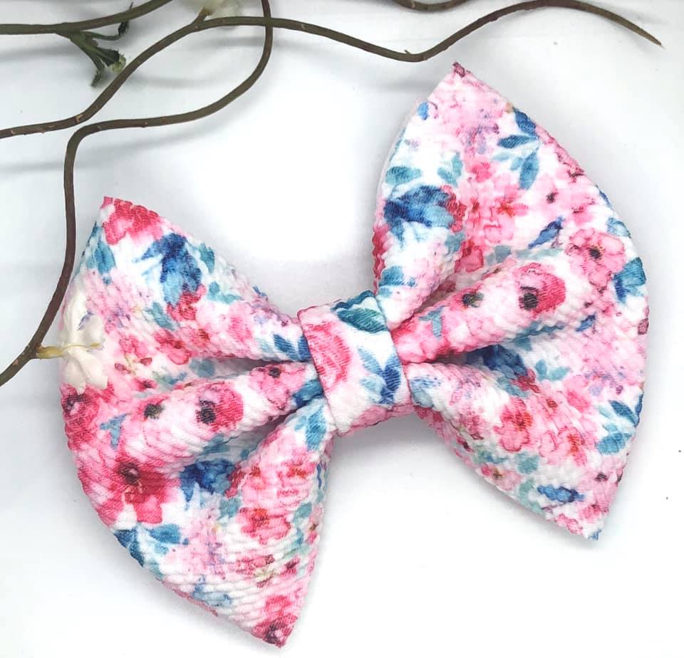 Pink Floral Liverpool Bow