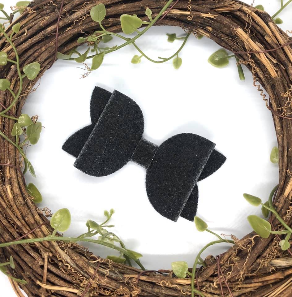 Black Micro Bead Shimmer Bella Bow