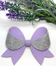 Load image into Gallery viewer, Large Soft Purple Shimmer Dust Sweet Pea Bow