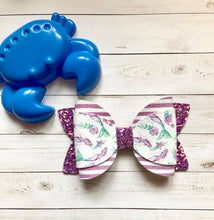 Load image into Gallery viewer, Watercolor Mermaid Bow in Bow Peep Style