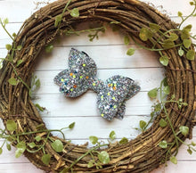 Load image into Gallery viewer, Black Glow-in-the-Dark Glitter Pixie Bow