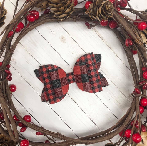 Red Buffalo Plaid Double Loop Bella Bow