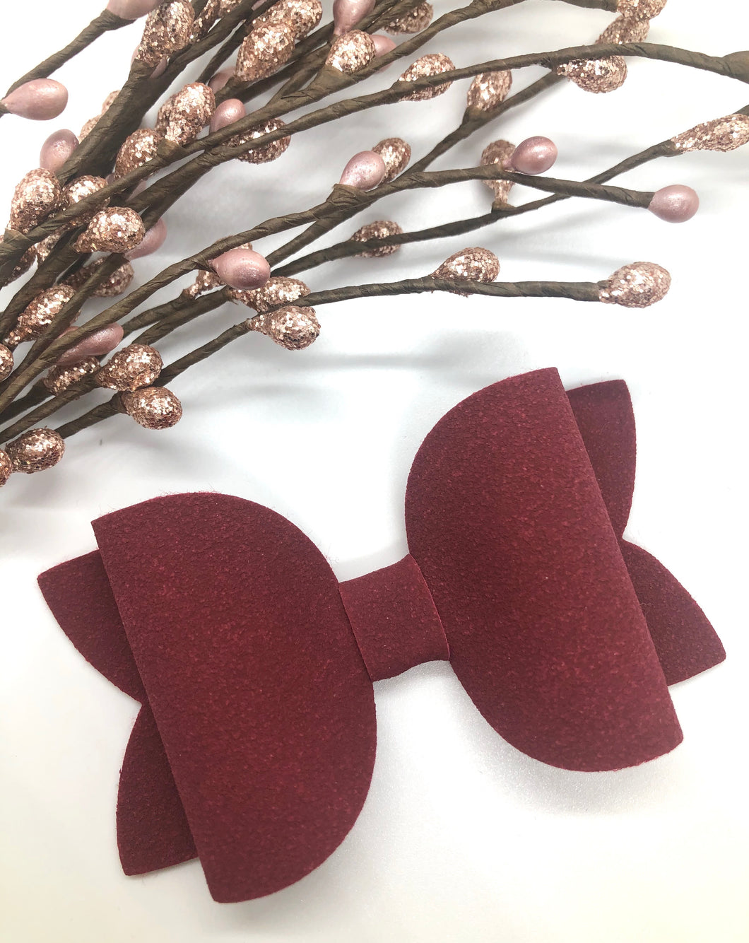 Maroon Floral Buttercup Bow