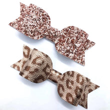 Load image into Gallery viewer, Rose Gold Leopard Bow Set