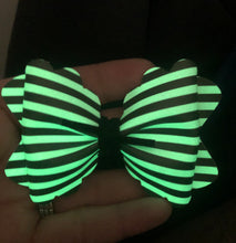 Load image into Gallery viewer, Glow in the Dark Stripes Buttercup Bow